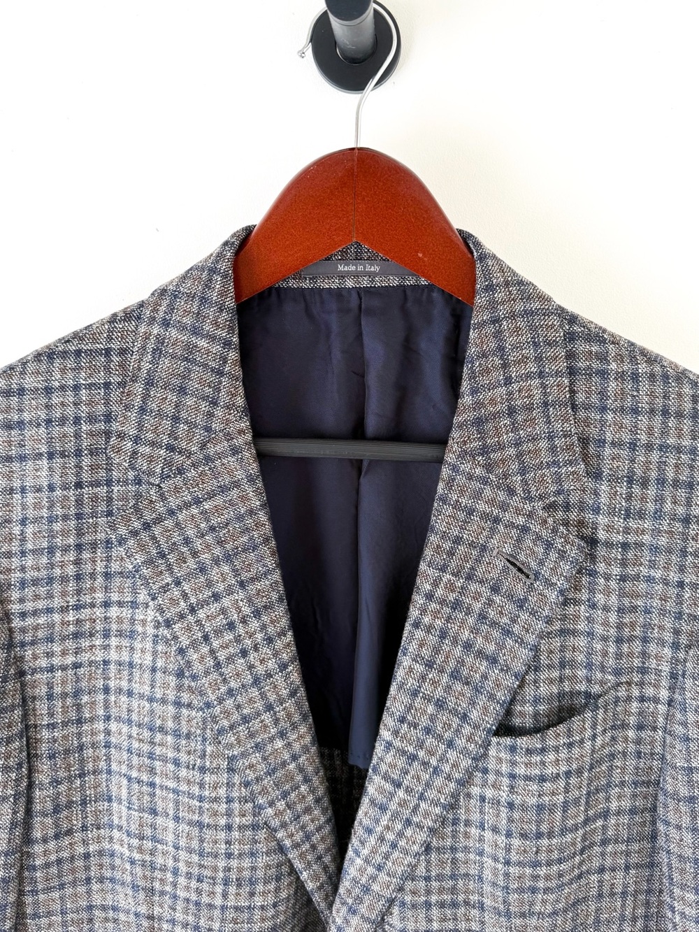 Ermenegildo Zegna Mila Textured Check Plaid Men's Blazer Silk Linen Wool 40R